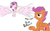 Size: 1280x800 | Tagged: safe, artist:cosmonaut, derpibooru import, princess flurry heart, scootaloo, spoiler:s06, drama, flurry heart drama, flurry heart vs scootaloo, scootaloo can't fly, taunting, vulgar