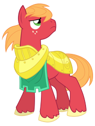 Size: 1600x2100 | Tagged: safe, artist:equestria-prevails, big macintosh, earth pony, pony, armor, male, simple background, solo, stallion, transparent background, windswept mane