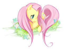 Size: 911x677 | Tagged: safe, artist:aquafeles, fluttershy, pegasus, pony, colored pupils, cute, female, flower, lying down, mare, photoshop, prone, shyabetes, simple background, solo, transparent background