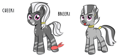 Size: 1024x451 | Tagged: safe, artist:cosmonaut, derpibooru import, oc, oc only, oc:breeki, oc:cheeki, zebra, female, jewelry, looking at you, simple background, sisters, teenager, white background