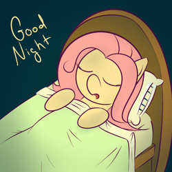 Size: 1280x1280 | Tagged: safe, artist:squiby-327, posey, earth pony, pony, g1, ask posey, bed, eyes closed, female, g1 to g4, generation leap, gradient background, mare, sleeping, solo