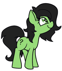 Size: 524x600 | Tagged: safe, artist:skitter, color edit, edit, oc, oc only, oc:anon filly, adoranon, colored, cute, female, filly, simple background, smiling, solo, standing, transparent background