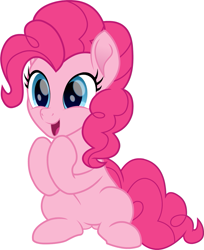 Size: 815x1000 | Tagged: safe, artist:spookitty, pinkie pie, earth pony, pony, cute, diapinkes, female, happy, mare, oh my gosh, simple background, sitting, solo, white background