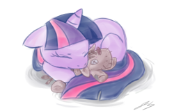 Size: 780x500 | Tagged: safe, artist:mangaka-girl, smarty pants, twilight sparkle, unicorn twilight, pony, unicorn, female, filly, filly twilight sparkle, foal, mare, photoshop, simple background, sleeping, transparent background