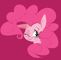 Size: 908x891 | Tagged: safe, artist:hattsy, pinkie pie, earth pony, pony, blushing, bust, one eye closed, portrait, solo, starry eyes, wingding eyes