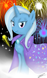 Size: 1200x1971 | Tagged: dead source, safe, artist:ivan-chan, trixie, pony, unicorn, female, fireworks, mare, solo