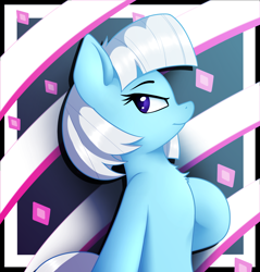 Size: 2146x2249 | Tagged: safe, artist:neighday, photo finish, earth pony, pony, female, looking back, mare, smiling, solo