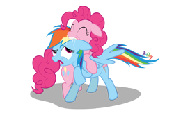 Size: 4000x2600 | Tagged: safe, artist:br0ny, pinkie pie, rainbow dash, earth pony, pegasus, pony, biting, drool, female, lesbian, mare, pinkiedash, shipping, simple background, taste the rainbow, transparent background