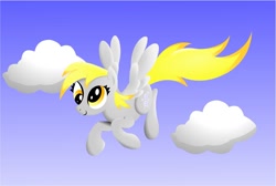 Size: 1556x1045 | Tagged: dead source, safe, artist:xeroseis, derpy hooves, pegasus, pony, cloud, cloudy, female, flying, mare, solo