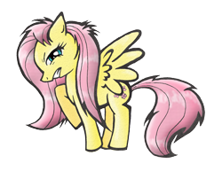 Size: 650x524 | Tagged: dead source, safe, artist:kittenshy, fluttershy, pegasus, pony, adobe imageready, angry, female, flutterbitch, mare, simple background, solo, transparent background