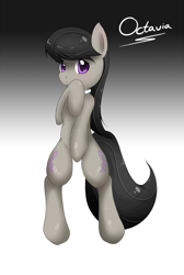 Size: 1514x2250 | Tagged: dead source, safe, artist:grumblepluck, octavia melody, earth pony, pony, blushing, covering, female, gradient background, mare, solo