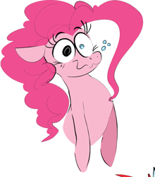 Size: 1029x1167 | Tagged: safe, artist:hattsy, pinkie pie, earth pony, pony, bubble, female, mare, simple background, solo, wavy mouth, white background