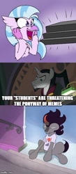 Size: 331x759 | Tagged: safe, artist:lockheart, artist:pikapetey, edit, edited screencap, screencap, chancellor neighsay, king sombra, silverstream, classical hippogriff, hippogriff, pony, unicorn, school daze, crossing the memes, cute, diastreamies, female, king sombra does love stairs, male, meme, ponies the anthology v, sombradorable, speciesism, stairs, stallion, that hippogriff sure does love stairs, that pony sure does love stairs