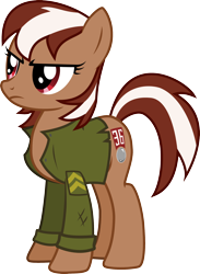 Size: 1800x2463 | Tagged: safe, artist:brisineo, oc, oc:roulette, earth pony, pony, angry, clothes, female, jacket, simple background, solo, transparent background, vector