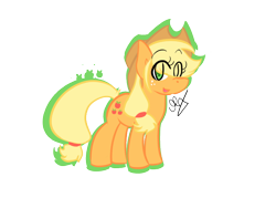 Size: 700x500 | Tagged: dead source, safe, artist:strobo-pop, applejack, earth pony, pony, female, mare, simple background, solo