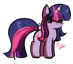 Size: 385x342 | Tagged: dead source, safe, artist:strobo-pop, twilight sparkle, unicorn twilight, pony, unicorn, chibi, cute, female, mare, simple background, solo, transparent background