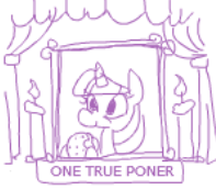 Size: 197x173 | Tagged: safe, artist:jargon scott, twilight sparkle, unicorn twilight, pony, unicorn, :t, burger, bust, candle, eating, female, food, hoof hold, mare, monochrome, photo, picture for breezies, picture frame, poner, puffy cheeks, shrine, simple background, smiling, solo, text, twilight burgkle, white background