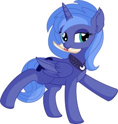 Size: 6402x6741 | Tagged: safe, artist:cyanlightning, princess luna, alicorn, pony, .svg available, absurd resolution, cute, ear fluff, female, folded wings, hearts and hooves day, holiday, letter, looking at you, love letter, lunabetes, mare, missing accessory, mouth hold, nom, s1 luna, simple background, smiling, solo, transparent background, valentine's day, vector, weapons-grade cute, wings