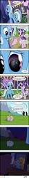 Size: 900x5370 | Tagged: safe, artist:brisineo, idw, jack pot, starlight glimmer, sunflower spectacle, trixie, unicorn, grannies gone wild, spoiler:comic, spoiler:comic40, clothes, comic, crying, feels, female, glowing horn, hat, horn, magic, mare, reflection, sad, telekinesis, trixie's hat, trixie's wagon