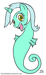 Size: 900x1449 | Tagged: safe, artist:johnjoseco, lyra heartstrings, pony, sea pony, adobe imageready, female, irrational exuberance, seapony lyra, simple background, smiling, solo, white background