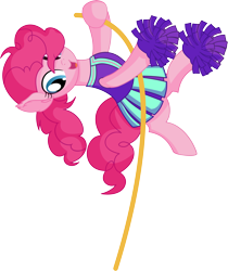 Size: 6318x7539 | Tagged: safe, artist:cyanlightning, pinkie pie, earth pony, pony, .svg available, absurd resolution, cheerleader, clothes, cute, diapinkes, ear fluff, female, mare, pleated skirt, pole, pom pom, simple background, skirt, smiling, solo, transparent background, vector