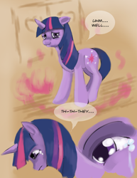 Size: 900x1165 | Tagged: safe, artist:gunslingerpen, twilight sparkle, unicorn twilight, pony, unicorn, comic:showmareship, comic, crying, female, mare, photoshop, solo