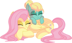 Size: 9093x5507 | Tagged: safe, artist:cyanlightning, fluttershy, zephyr breeze, pegasus, pony, .svg available, absurd resolution, brother and sister, colt, colt zephyr breeze, cute, duo, ear fluff, eyes closed, female, folded wings, male, mare, one eye closed, prone, siblings, simple background, sisterly love, sleeping, smiling, transparent background, vector, wings, younger