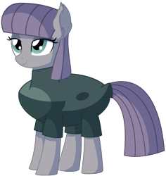 Size: 2103x2231 | Tagged: safe, artist:cyanlightning, boulder (pet), maud pie, earth pony, pony, .svg available, absurd resolution, clothes, costume, cute, ear fluff, ear tufts, female, happy, lidded eyes, mare, maudabetes, simple background, smiling, solo, svg, transparent background, vector, when she smiles