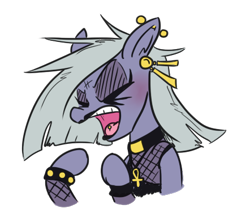 Size: 442x392 | Tagged: safe, artist:dsp2003, artist:jargon scott, color edit, edit, limestone pie, earth pony, pony, colored, eyes closed, female, goth, mare, messy mane, open mouth, piercing, screaming, simple background, transparent background