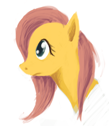 Size: 395x459 | Tagged: dead source, safe, artist:hawtkoffee, fluttershy, pegasus, pony, bust, female, mare, photoshop, portrait, profile, simple background, solo, white background