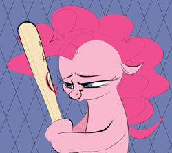 Size: 1134x1010 | Tagged: safe, artist:hattsy, pinkie pie, earth pony, pony, baseball bat, female, george costanza, hoof hold, ishygddt, lidded eyes, mare, meme, ponified meme, reaction image, seinfeld