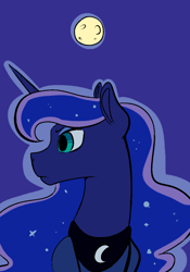 Size: 700x1000 | Tagged: safe, artist:goat train, princess luna, alicorn, pony, female, mare, moon, solo