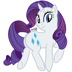 Size: 600x600 | Tagged: safe, artist:empty-10, rarity, pony, unicorn, female, looking back, mare, photoshop, plot, simple background, smiling, solo, white background