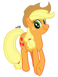 Size: 454x600 | Tagged: safe, artist:empty-10, applejack, earth pony, pony, crossed hooves, female, mare, photoshop, simple background, smiling, solo, white background