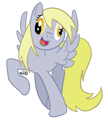 Size: 600x671 | Tagged: safe, artist:empty-10, derpy hooves, pegasus, pony, female, happy, mare, photoshop, simple background, solo, white background