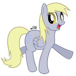 Size: 600x600 | Tagged: safe, artist:empty-10, derpy hooves, pegasus, pony, female, happy, mare, photoshop, simple background, solo, walking, white background