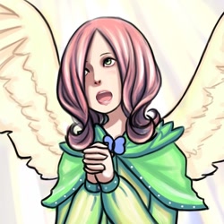 Size: 800x800 | Tagged: dead source, safe, artist:ninjaham, fluttershy, human, acdsee, female, humanized, singing, solo, winged humanization, wings