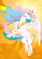 Size: 600x840 | Tagged: safe, artist:kevinbolk, princess celestia, alicorn, pony, action pose, female, hoof shoes, mare, photoshop, rearing, solo, spread wings, wings