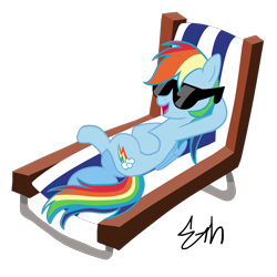 Size: 3300x3300 | Tagged: safe, artist:sigmath-bits, rainbow dash, pegasus, pony, atg 2018, chillaxing, crossed legs, newbie artist training grounds, show accurate, signature, simple background, solo, sunglasses, transparent background, vector