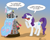Size: 1000x800 | Tagged: safe, artist:the_gneech, part of a set, rarity, pony, unicorn, adobe imageready, clothes, crossover, dalek, dialogue, doctor who, dress, female, glasses, gradient background, mare, rarity's glasses