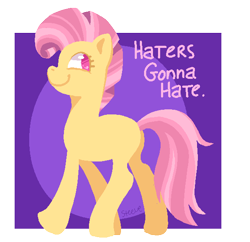 Size: 590x571 | Tagged: safe, artist:steeve, candy mane, earth pony, pony, abstract background, adobe imageready, female, haters gonna hate, mare, meme, simple background, smiling, solo, transparent background