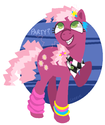 Size: 505x603 | Tagged: safe, artist:steeve, cheerilee, earth pony, pony, 80s, 80s cheerilee, abstract background, adobe imageready, braces, female, mare, raised hoof, simple background, solo, transparent background