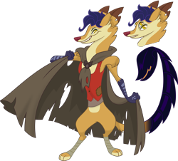 Size: 5541x5000 | Tagged: safe, artist:tentavamp, capper dapperpaws, anthro, digitigrade anthro, fox, scorpion, my little pony: the movie, the art of my little pony: the movie, absurd resolution, bust, cape, claws, clothes, concept art, concept design, foot wraps, mendax, multiple eyes, paws, scales, scorpion tail, shading, sharp teeth, simple background, solo, teeth, torn ear, transparent background, vector, vest