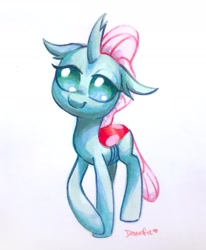Size: 1357x1645 | Tagged: safe, artist:dawnfire, ocellus, changedling, changeling, cute, diaocelles, female, smiling, solo, traditional art
