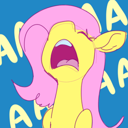 Size: 800x800 | Tagged: safe, artist:goat train, fluttershy, pegasus, pony, screaming, solo