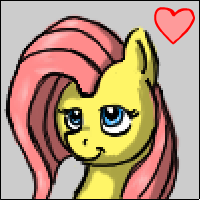 Size: 200x200 | Tagged: safe, artist:neyonic, fluttershy, pegasus, pony, bust, female, heart, mare, pixel art, portrait, solo