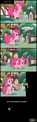 Size: 1380x4524 | Tagged: safe, artist:toxic-mario, pinkie pie, earth pony, pony, comic, female, fourth wall, mare, mouth hold, photoshop, pronking, rope, solo
