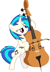 Size: 2289x3281 | Tagged: safe, artist:shinodage, dj pon-3, vinyl scratch, pony, unicorn, bipedal, cello, cutie mark, female, hooves, horn, mare, musical instrument, simple background, solo, transparent background, vector