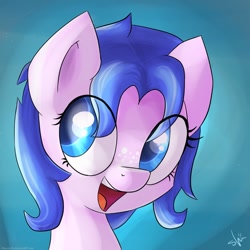 Size: 556x556 | Tagged: safe, artist:shinodage, oc, oc only, oc:blue brume, pony, bust, cute, solo