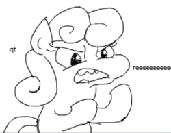 Size: 711x552 | Tagged: safe, artist:jargon scott, bon bon, sweetie drops, pony, reeee, sketch